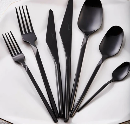 Jumbo Jumbo 5100 Quartz Titanyum Siyah 12 Kişilik 84 Parça Çatal Kaşık Bıçak Takımı