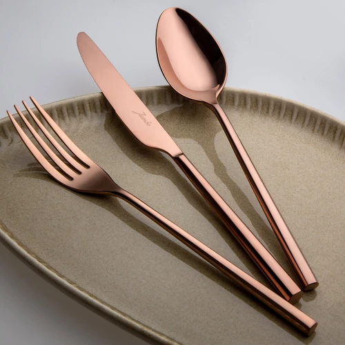 Jumbo Jumbo 1001 Titanyum Bronz 12 Kişilik 84 Parça Çatal Kaşık Bıçak Takımı