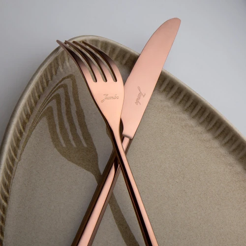 Jumbo Jumbo 1001 Titanyum Bronz 12 Kişilik 84 Parça Çatal Kaşık Bıçak Takımı