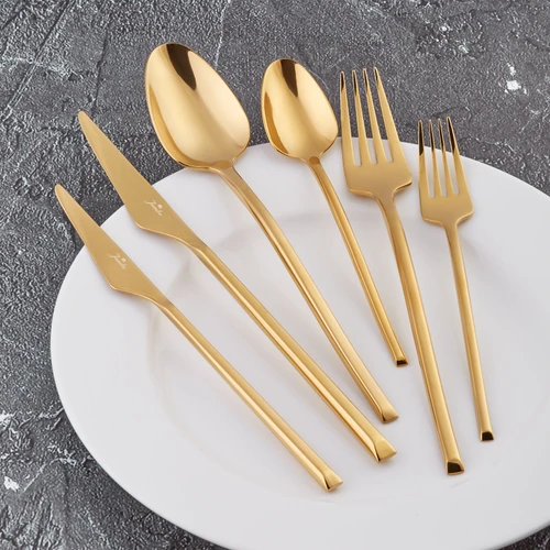 Jumbo Jumbo 5500 Titanyum Gold 12 Kişilik 84 Parça Çatal Kaşık Bıçak Takımı