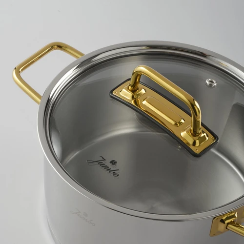 Jumbo Jumbo Assos Midi 6 Parça Titanyum Gold Tencere Takımı