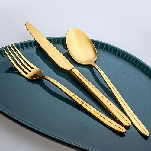 Jumbo Twist 9401 Titanyum Gold 84 Parça 12 Kişilik Çatal Kaşık Bıçak Seti