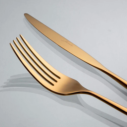 Jumbo Jumbo 5900 Infinity Titanyum Bronz 12 Kişilik 84 Parça Çatal Kaşık Bıçak Takımı