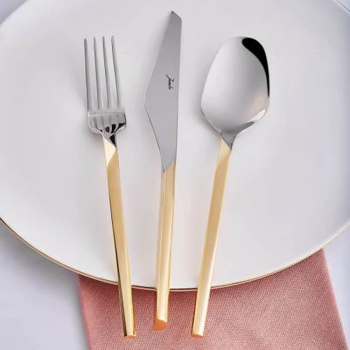 Jumbo Jumbo 5100 Quartz Mat Altın 12 Kişilik 84 Parça Çatal Kaşık Bıçak Takımı