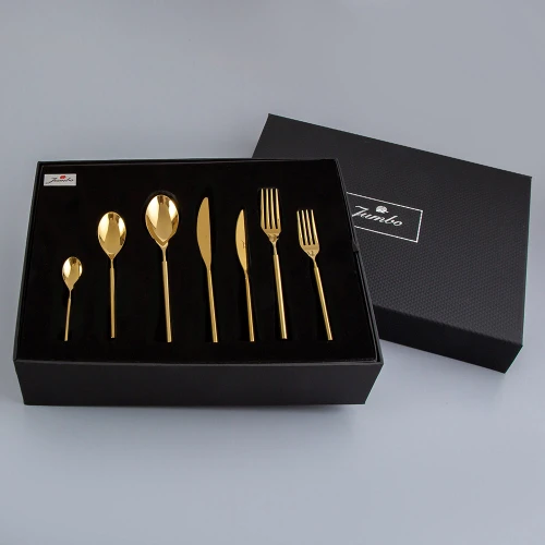 Jumbo Jumbo 6000 Roller Titanyum Gold 84 Parça 12 Kişilik Çatal Kaşık Bıçak Seti