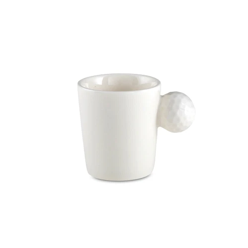 Jumbo Jumbo Golf Line Beyaz 2'li Tabaklı Kahve Fincan Takımı 90 ml