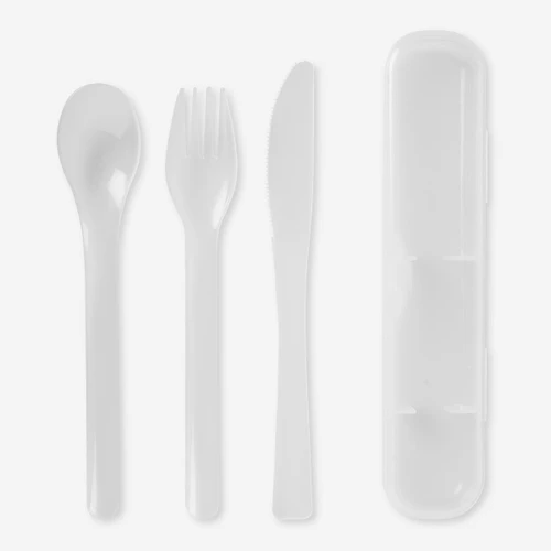 Flying Tiger Copenhagen Plastik Beyaz Çatal Kaşık Bıçak Seti