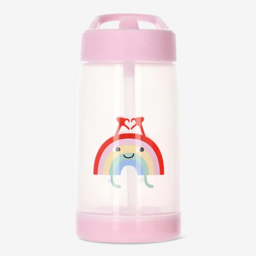 Flying Tiger Copenhagen Gökkuşağı Desenli Pembe Matara 420 ml