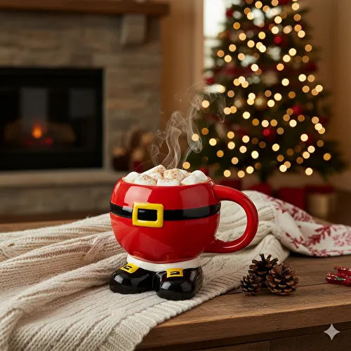 Flying Tiger Copenhagen Noel Baba Şeklinde Seramik Kupa 350 ml