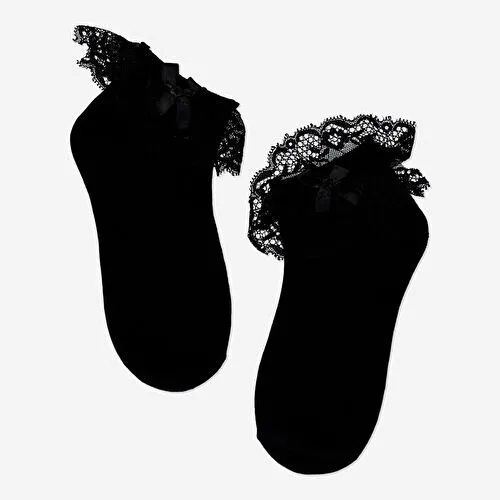 Flying Tiger Copenhagen Gotik Tasarımlı Siyah Çorap 39/41