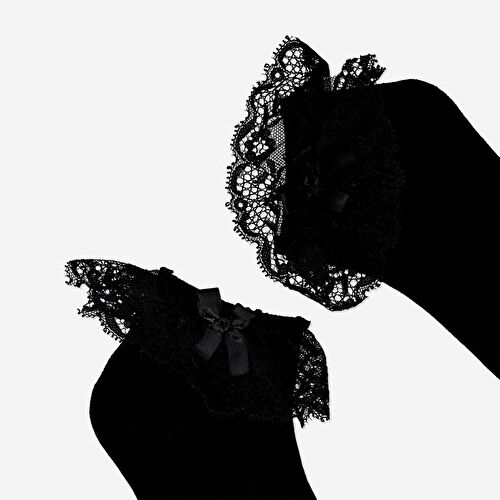 Flying Tiger Copenhagen Gotik Tasarımlı Siyah Çorap 39/41 Flying Tiger Copenhagen Gotik Tasarımlı Siyah Çorap 39/41