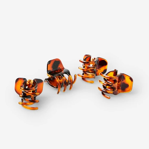 Flying Tiger Copenhagen 4'lü Küçük Kahverengi Mandal Toka Seti