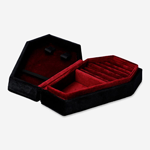 Flying Tiger Copenhagen Tabut Şeklinde Siyah Kadife Takı Kutusu