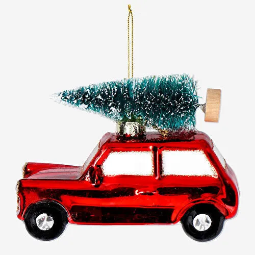 Flying Tiger Copenhagen Yılbaşı Ağaçlı Araba Cam Yılbaşı Süsü