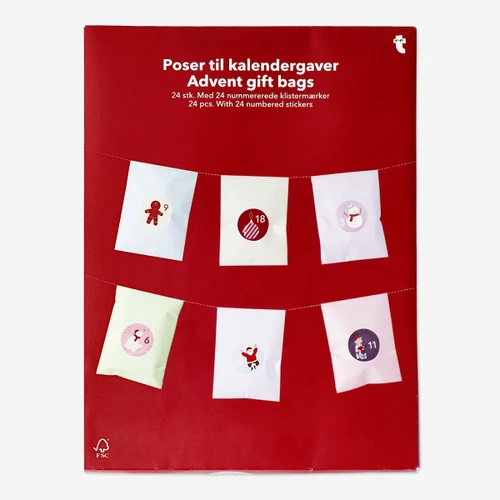 Flying Tiger Copenhagen 24'lü Renkli Hediye Paketi ve Geri Sayım Çıkartması Seti