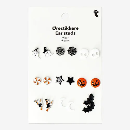 Flying Tiger Copenhagen Çocuklar İçin 9 Çift Halloween Küpe Seti