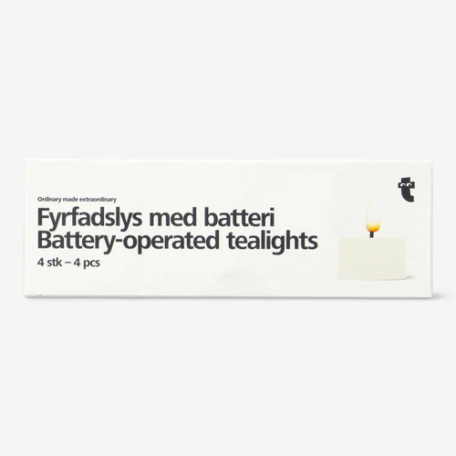 Flying Tiger Copenhagen 4'lü Beyaz LED Işklı Mum Seti