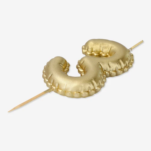 Flying Tiger Copenhagen 3 Numaralı Altın Rengi Pasta Mumu