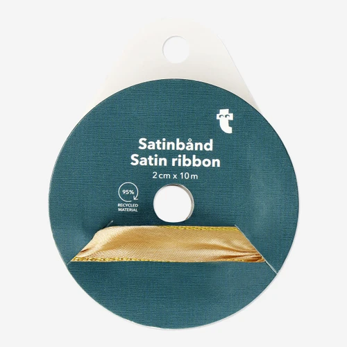Flying Tiger Copenhagen Altın Rengi Saten Kurdele 2 cm x 10 m