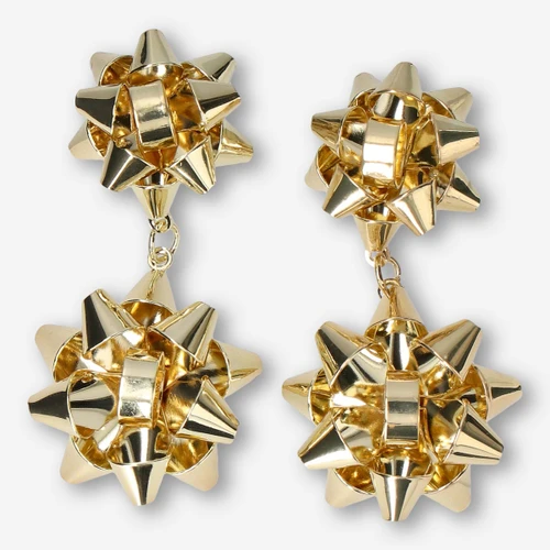 Flying Tiger Copenhagen Gold Hediye Paketi Süsü Şekilli Küpe