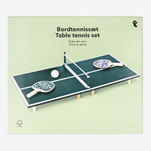 Flying Tiger Copenhagen Mini Taşınabilir Yeşil Masa Tenisi Seti