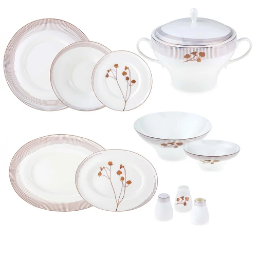 Jumbo Jumbo Chain Garden Gold 62 Parça 12 Kişilik Yemek Takımı