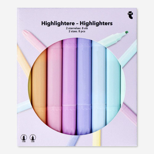 Flying Tiger Copenhagen 8'li Pastel Renkli Çift Taraflı Fosforlu Kalem Seti