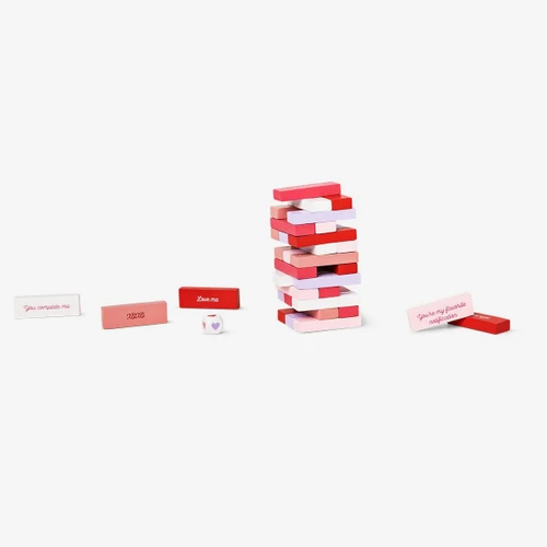 Flying Tiger Copenhagen Pembe Ahşap Blok Dizme Oyunu
