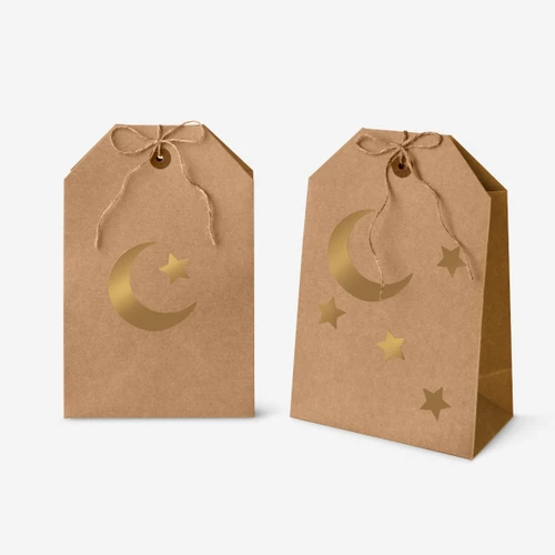 Flying Tiger Copenhagen 4'lü Gold Stickerlı Kağıt Atıştırmalık Çantası
