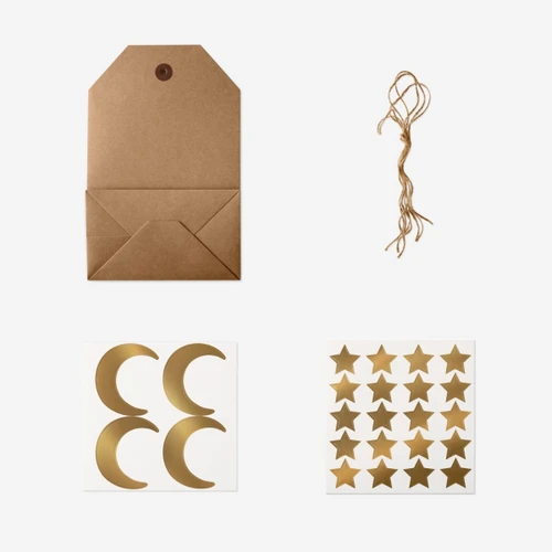 Flying Tiger Copenhagen 4'lü Gold Stickerlı Kağıt Atıştırmalık Çantası