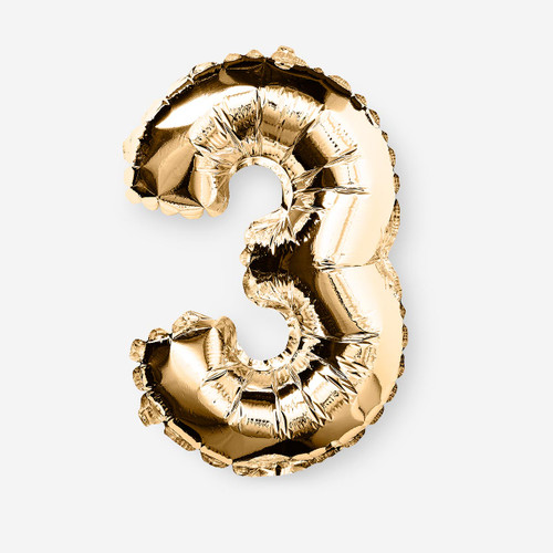 Flying Tiger Copenhagen 3 Numaralı Gold Folyo Balon