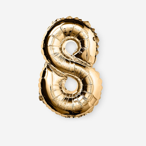 Flying Tiger Copenhagen 8 Numaralı Gold Folyo Balon