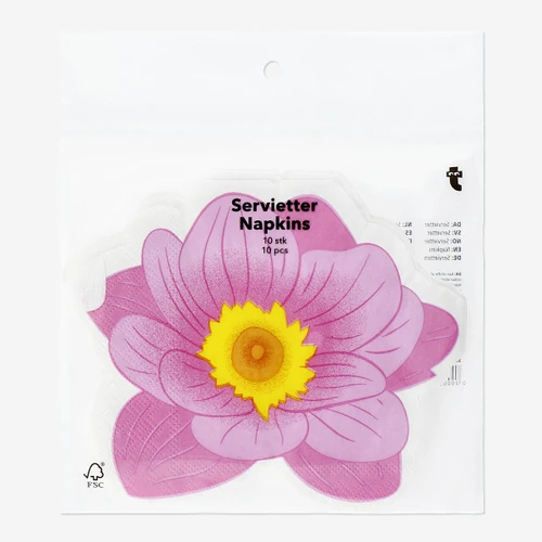 Flying Tiger Copenhagen 10'lu Pembe Çiçek Şeklinde Kağıt Peçete