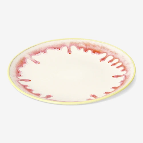 Flying Tiger Copenhagen Turuncu Detaylı Seramik Pasta Tabağı 20,5 cm