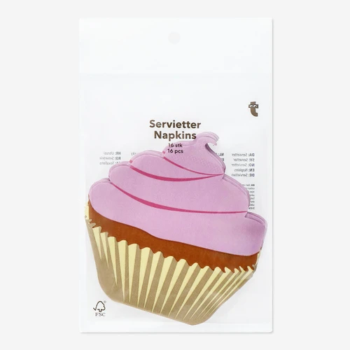 Flying Tiger Copenhagen 16'lı Pembe Cupcake Şeklinde Kağıt Peçete