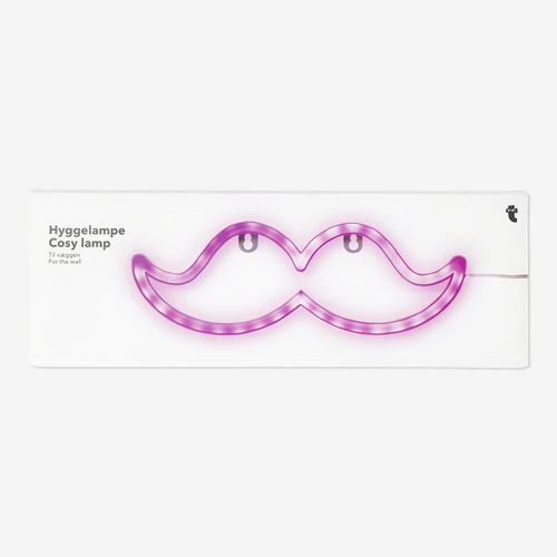 Flying Tiger Copenhagen Bıyık Şeklinde Pembe Neon Lamba