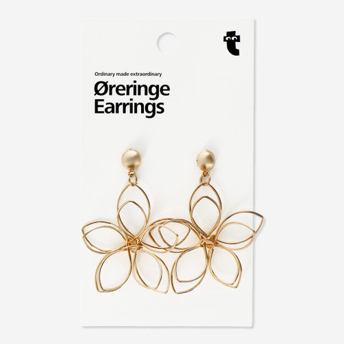 Flying Tiger Copenhagen Büyük Çiçek Şeklinde Rose Gold Küpe