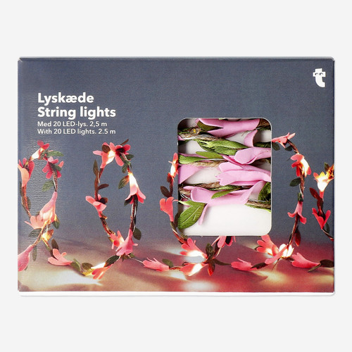 Flying Tiger Copenhagen 20'li Pembe Çiçekli LED Işık Zinciri 2,5 m