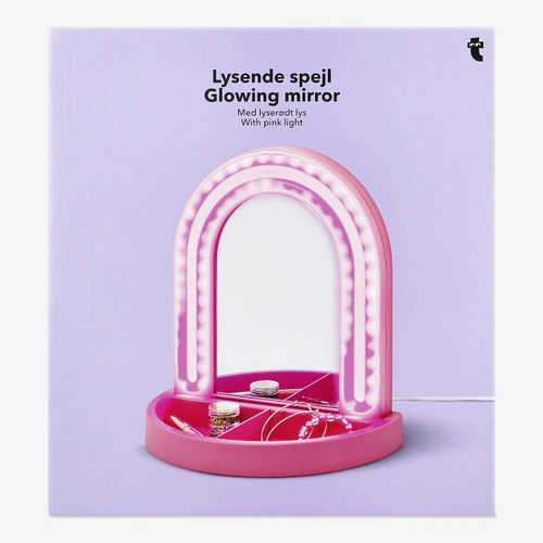 Flying Tiger Copenhagen Pembe LED Işıklı Masa Aynası