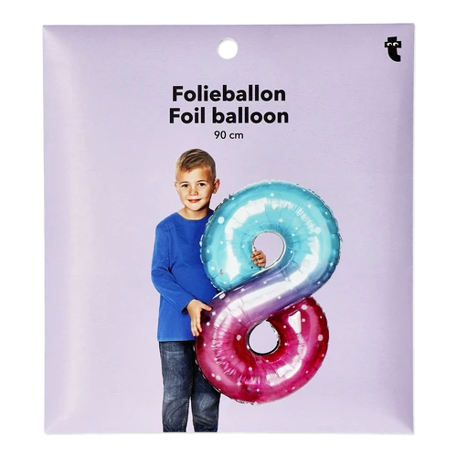 Flying Tiger Copenhagen Pembe Mavi Parlak 8 Numaralı Folyo Balon