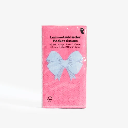 Flying Tiger Copenhagen 10'lu Pembe Fiyonk Detaylı Kağıt Mendil