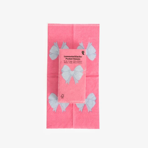 Flying Tiger Copenhagen 10'lu Pembe Fiyonk Detaylı Kağıt Mendil