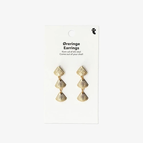 Flying Tiger Copenhagen Gold Deniz Kabuğu Detaylı Sallantılı Küpe