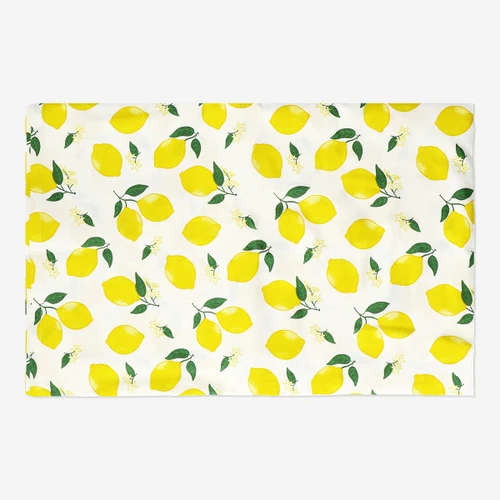 Flying Tiger Copenhagen Sarı Limon Desenli Pamuklu Masa Örtüsü 140 cm x 220 cm