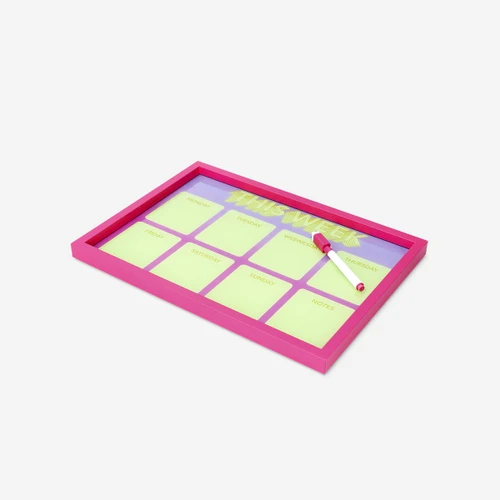 Flying Tiger Copenhagen Pembe Yeşil Çerçeveli Haftalık Planlayıcı