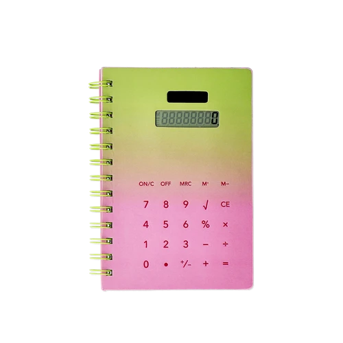 Flying Tiger Copenhagen Hesap Makineli Spiralli Pembe Defter