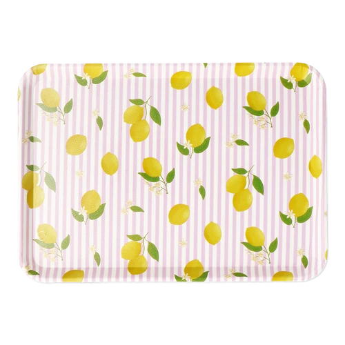 Flying Tiger Copenhagen Sarı Limon Desenli Küçük Tepsi