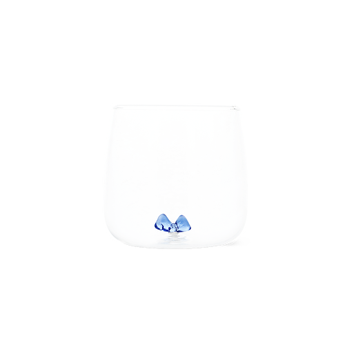 Flying Tiger Copenhagen İçinde Mavi Kurdele Detaylı Cam Bardak