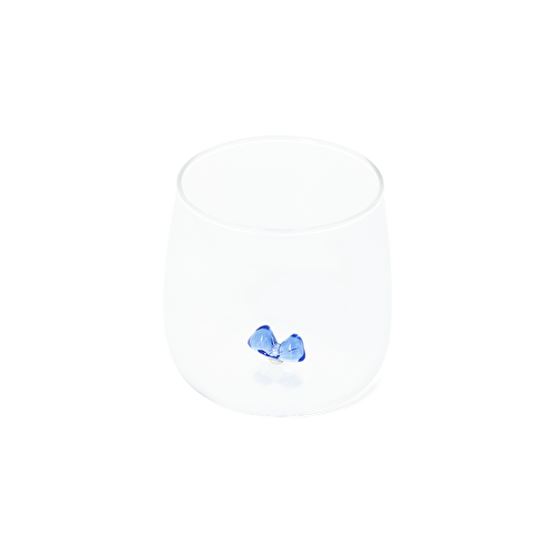 Flying Tiger Copenhagen İçinde Mavi Kurdele Detaylı Cam Bardak Flying Tiger Copenhagen İçinde Mavi Kurdele Detaylı Cam Bardak