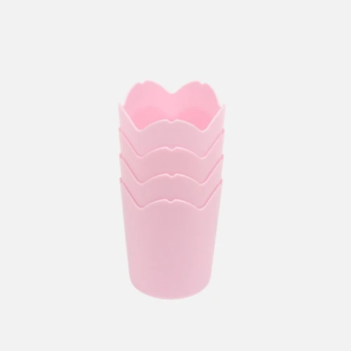 Flying Tiger Copenhagen 4'lü Pembe Çiçek Şeklinde Plastik Bardak